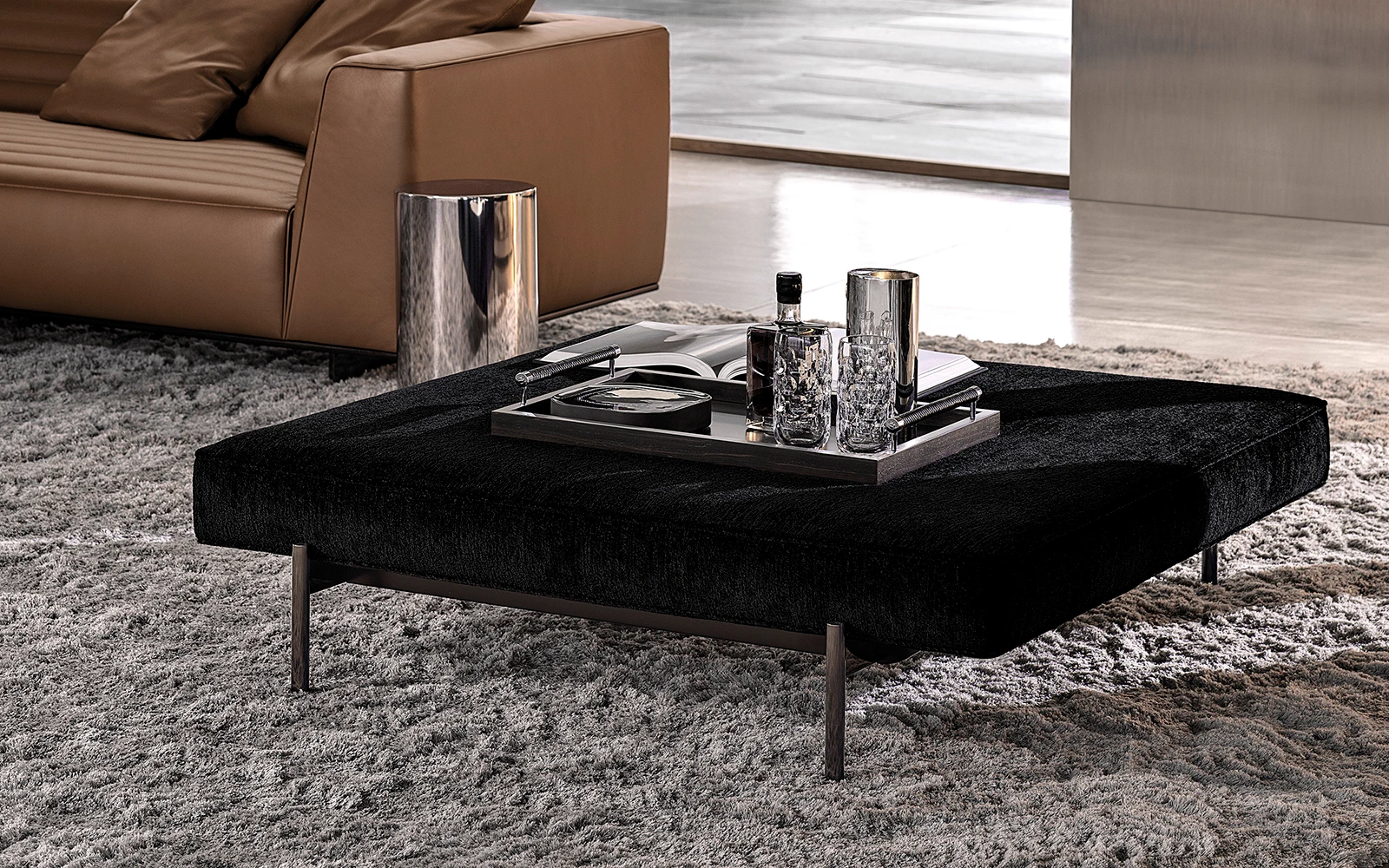 Банкетка Superquadra — Minotti, кожа, фото 5