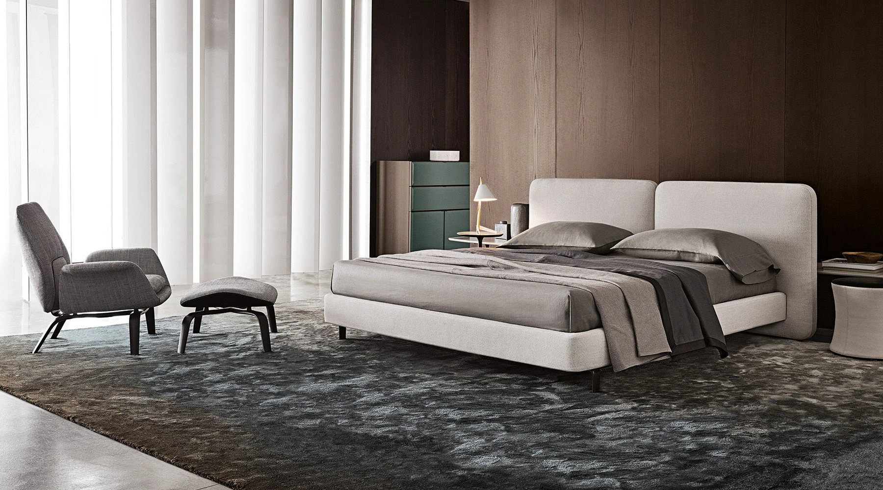 Кровать Tatlin-Cover — Minotti, кожа, фото 2