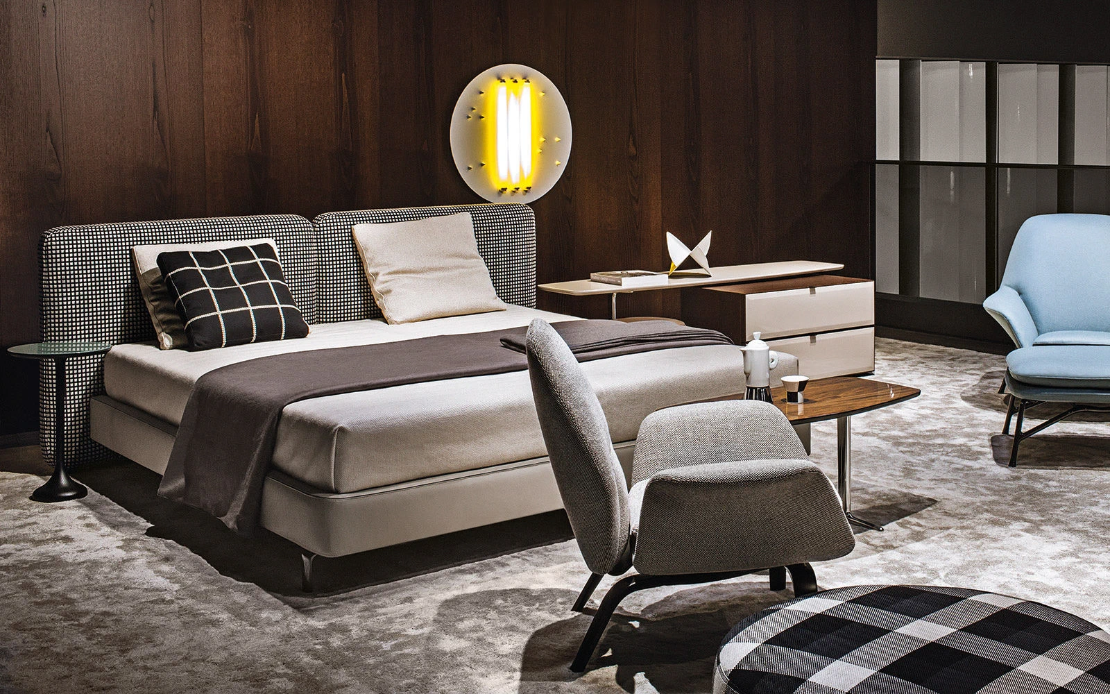 Кровать Tatlin-Cover — Minotti, кожа, фото 3