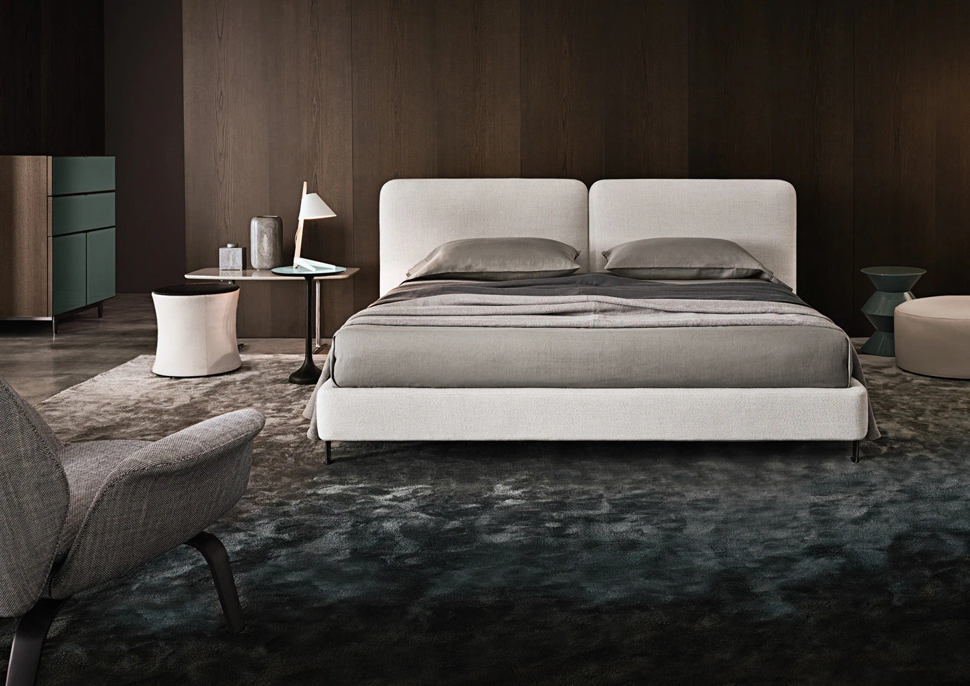 Кровать Tatlin-Cover — Minotti, кожа, фото 4