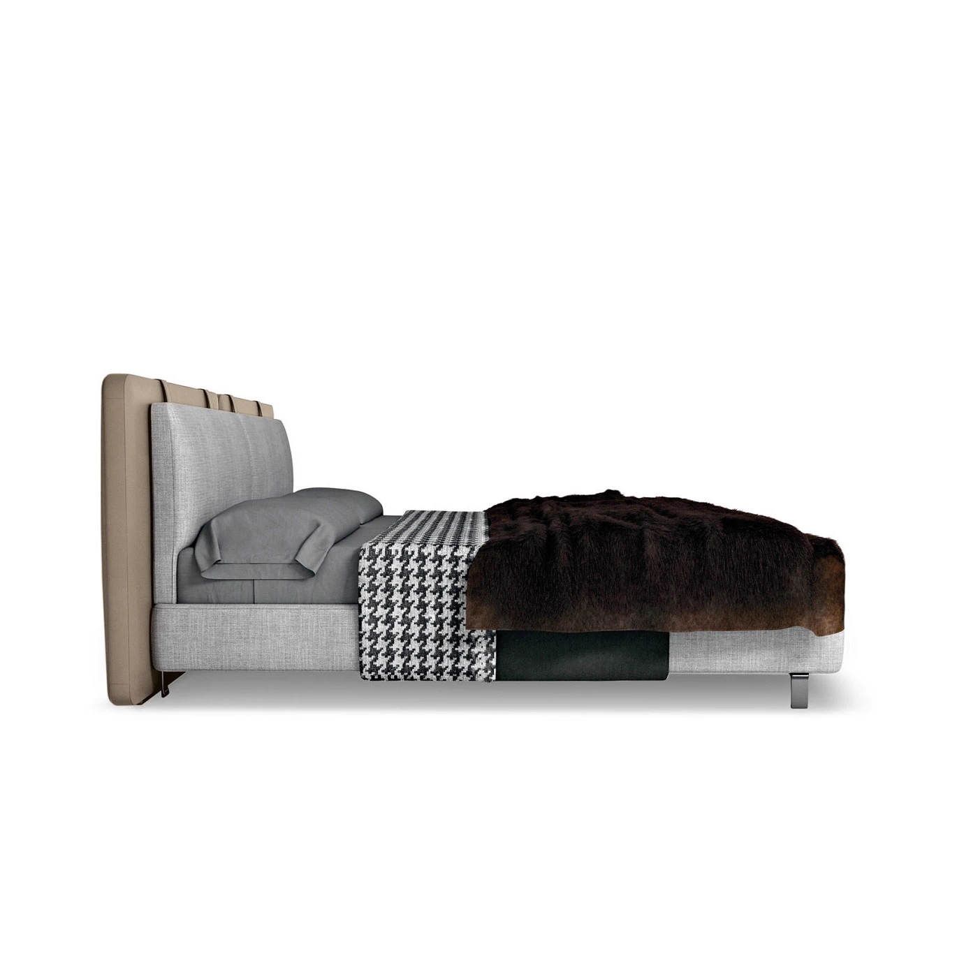 Кровать Tatlin "Soft" — Minotti, кожа