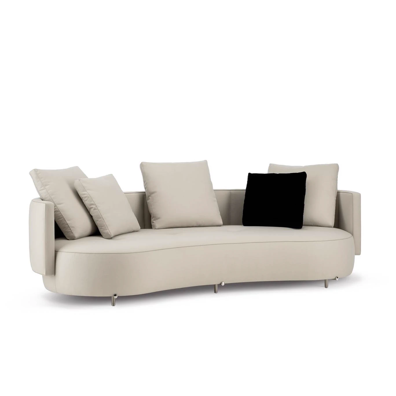 Каркас и наполнение: металл. Современный дизайн Диван Torii Bold — Minotti, кожа