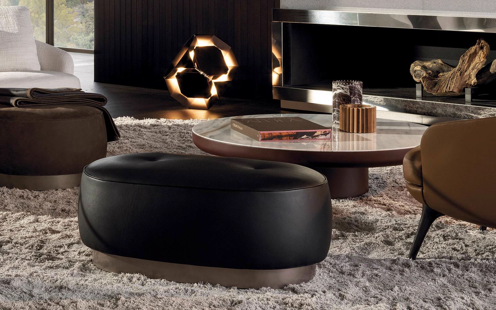 Пуф Torii Bold — Minotti, кожа, фото 6