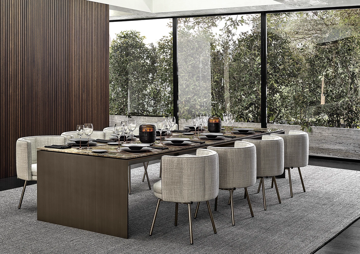 Стул Torii "Dining" — Minotti, нубук, фото 2