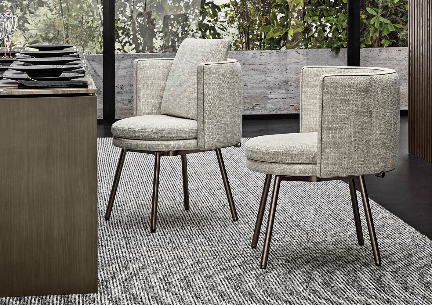 Стул Torii "Dining" — Minotti, нубук, фото 3