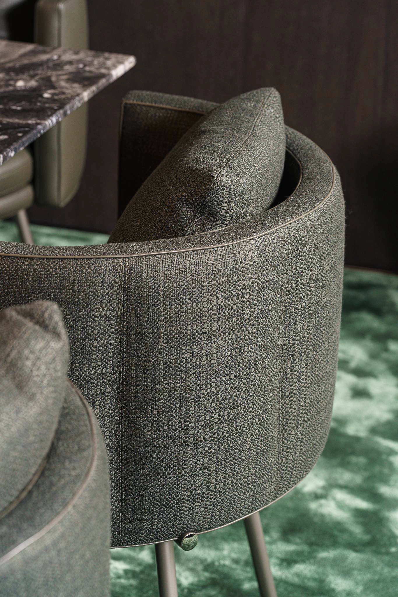 Стул обеденный Torii Swivel Muschio — Minotti, ткань, фото 2