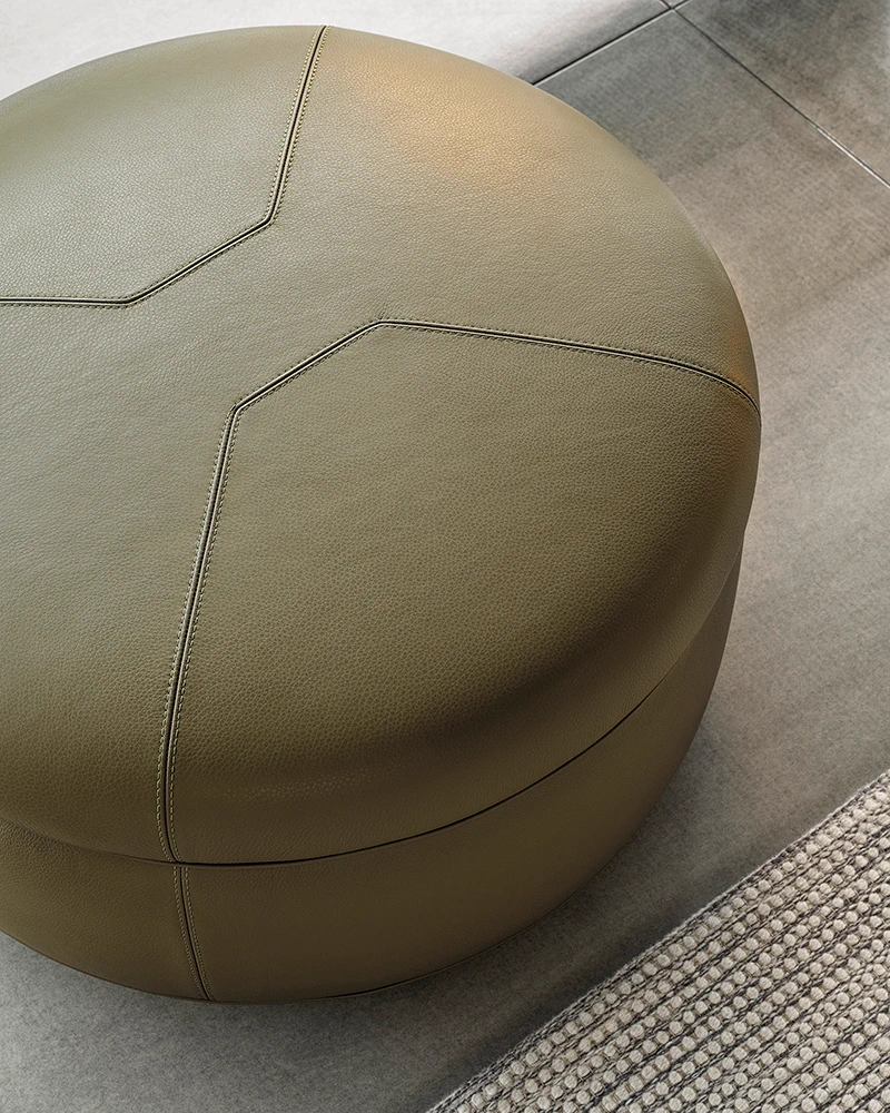 Пуф Tuffet — Minotti, кожа, фото 3