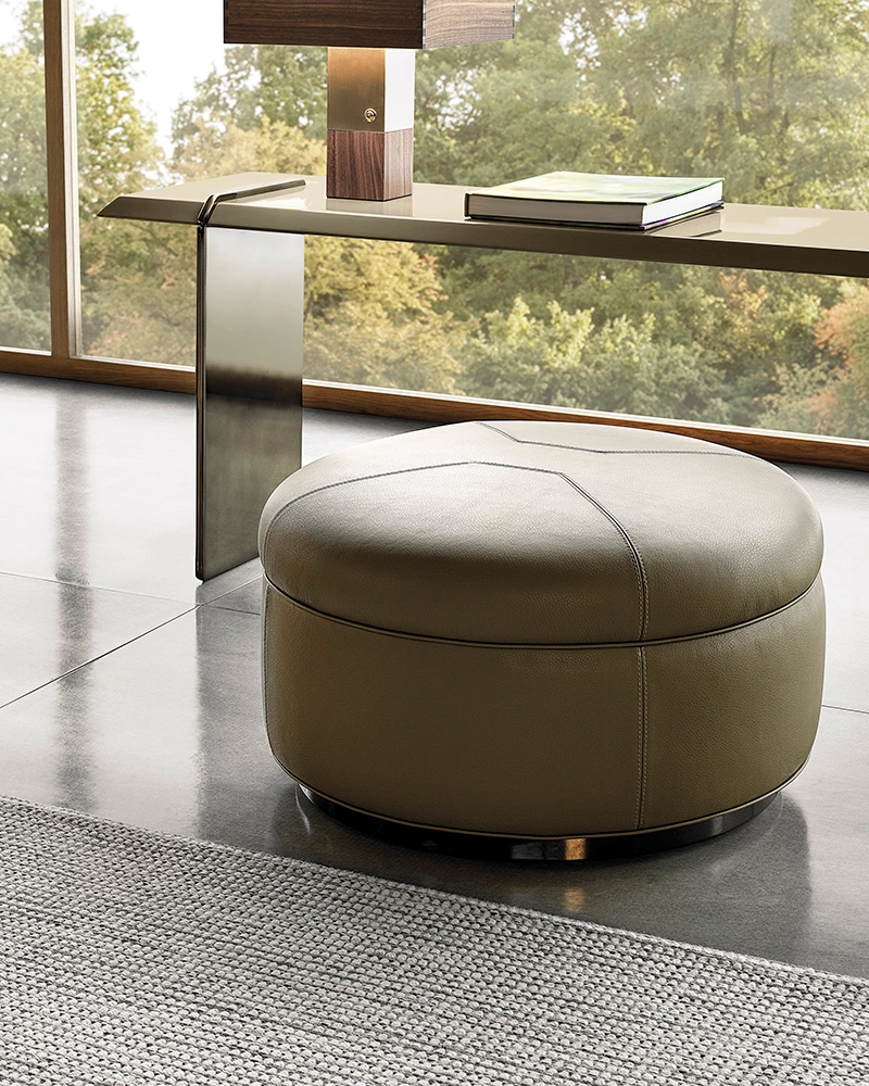 Пуф Tuffet — Minotti, кожа, фото 4