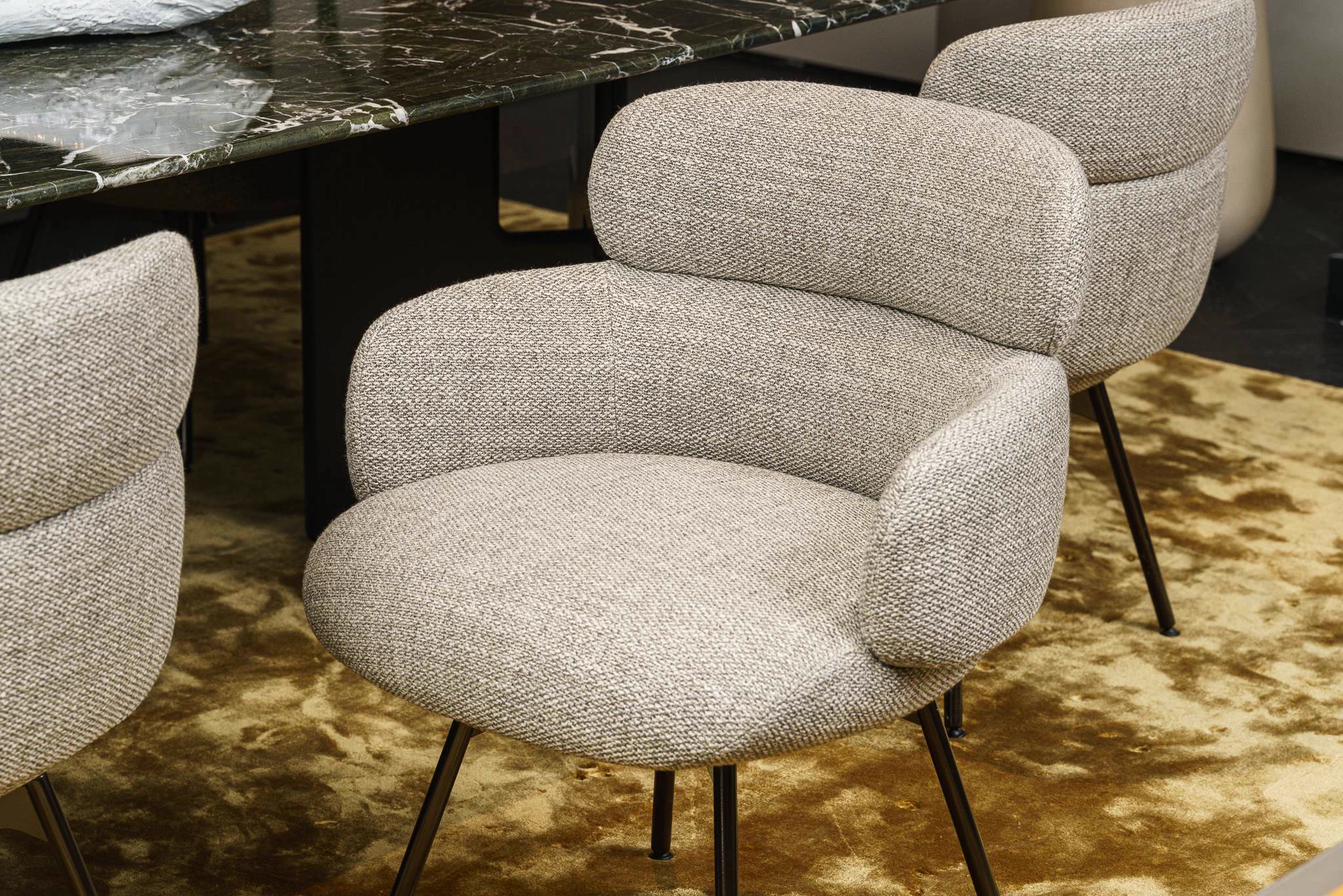 Стул Vivienne "Dining" Metallo base — Minotti, кожа, фото 2