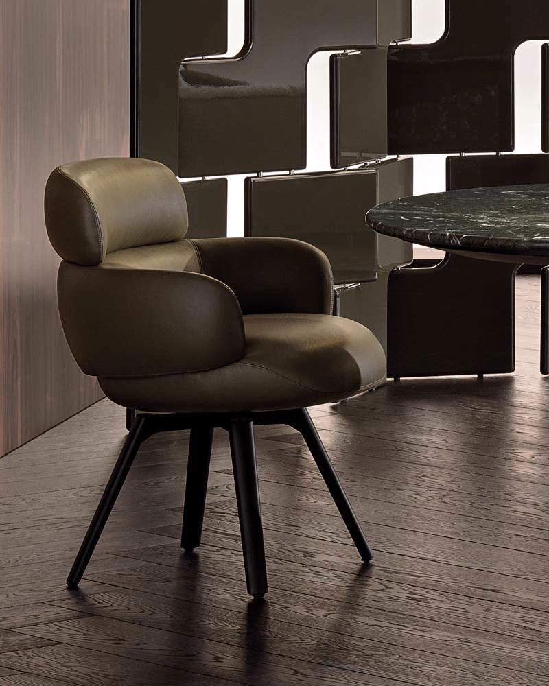 Стул Vivienne "Dining" — Minotti, кожа, фото 2