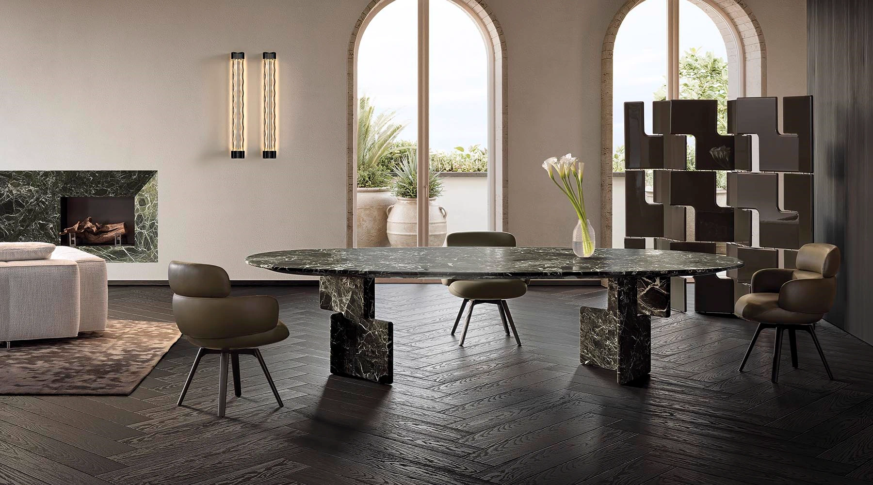 Стул Vivienne "Dining" — Minotti, кожа, фото 5