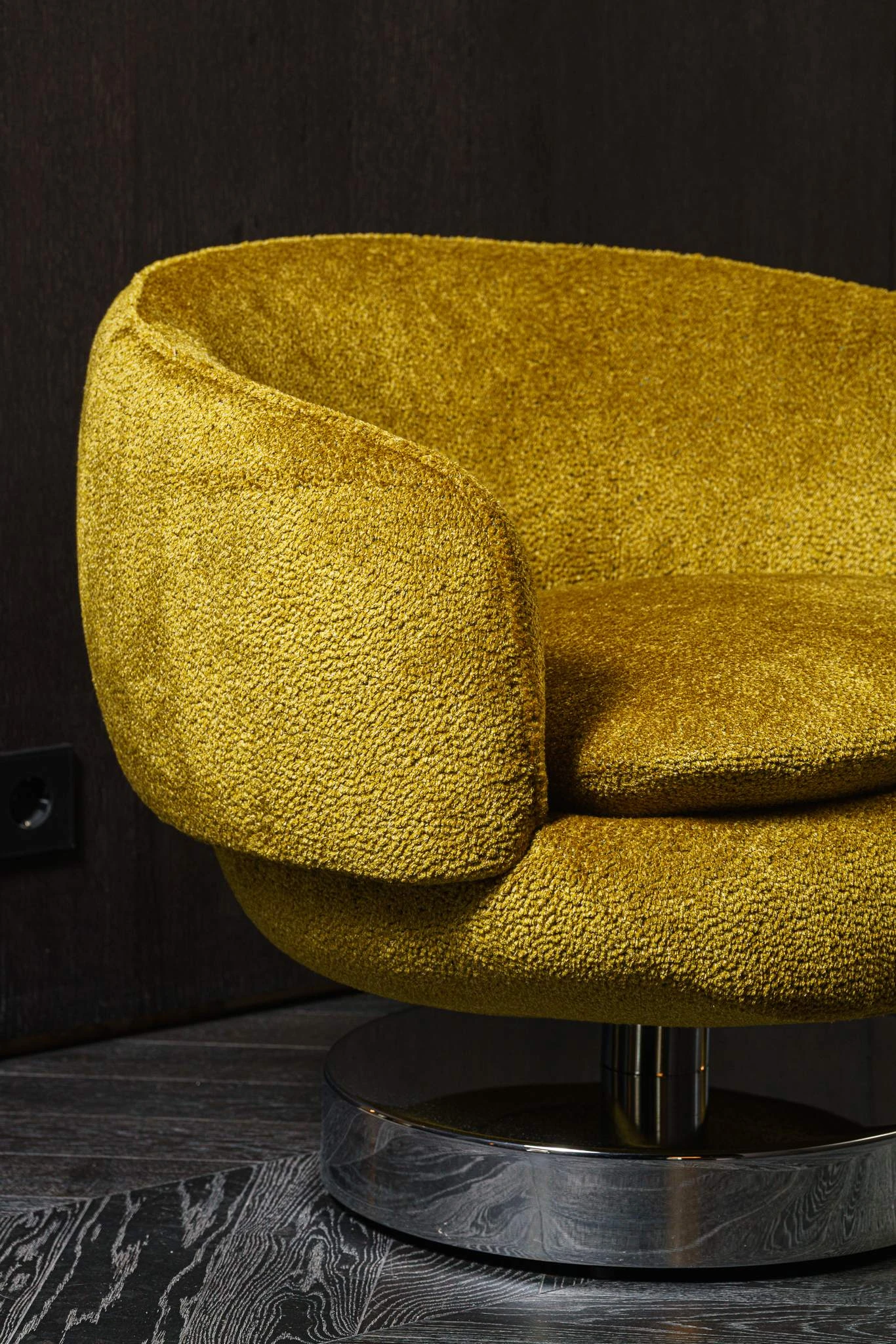 Кресло Vivienne Lounge Swivel Cedro/Chrome — Minotti, кожа, фото 3