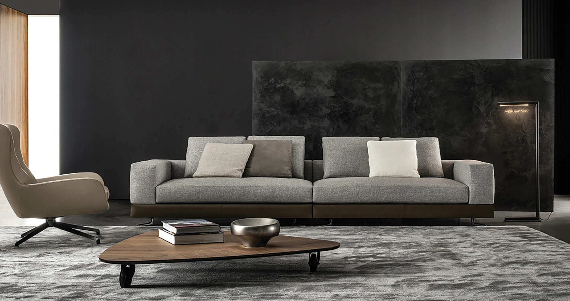 Диван White "Saddle-Hide" — Minotti, кожа, фото 2