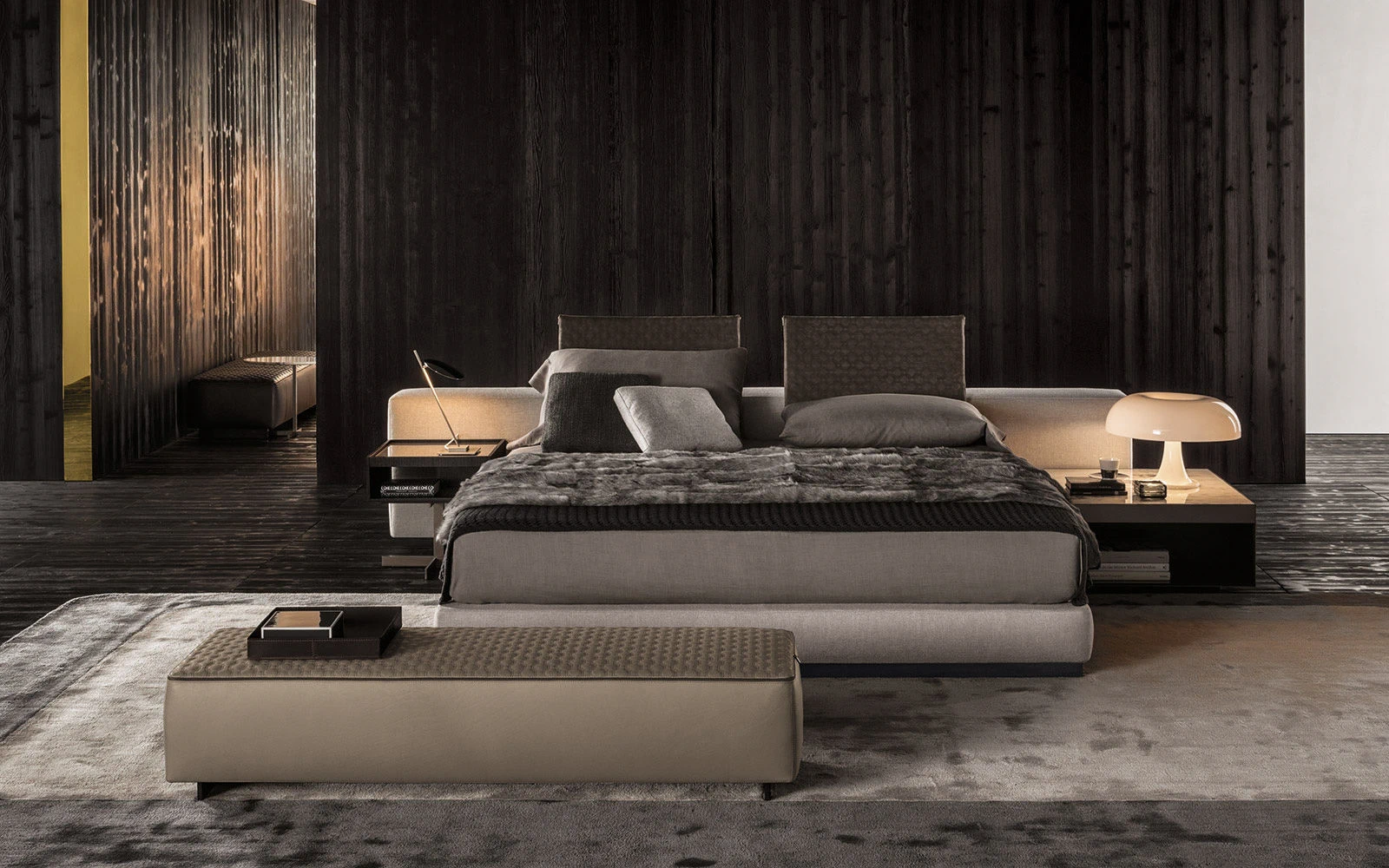 Кровать Yang Bed — Minotti, кожа, фото 3