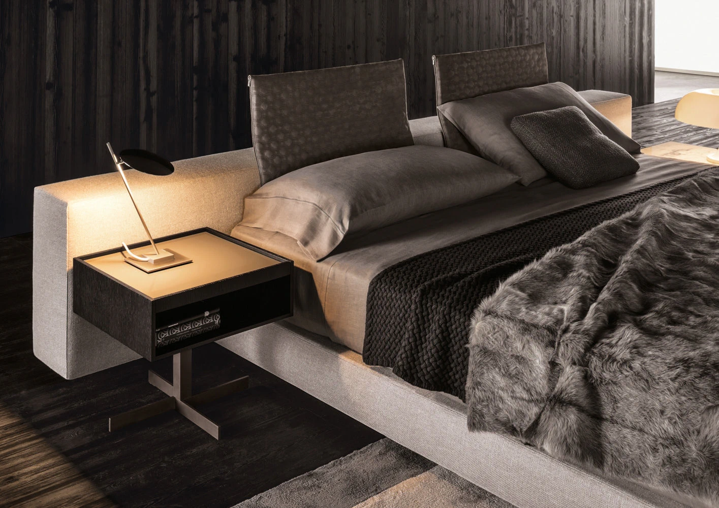 Кровать Yang Bed — Minotti, кожа, фото 5