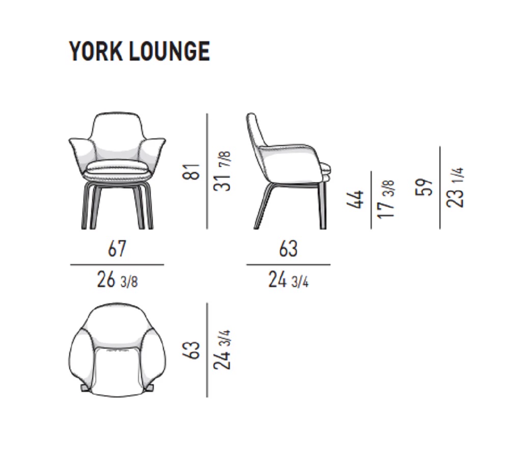 Стул York Lounge — Minotti, кожа, фото 3