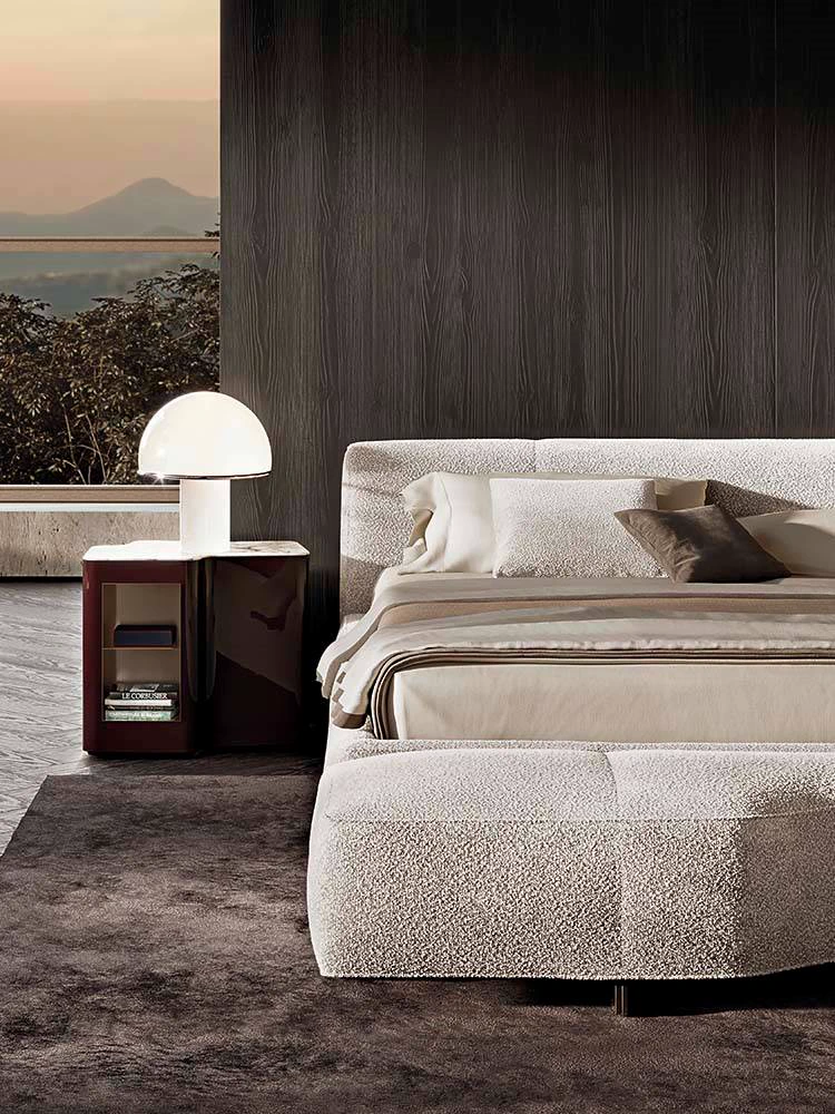 Каркас и наполнение: металл. Современный дизайн Кровать Yves Bed — Minotti, кожа, фото 4