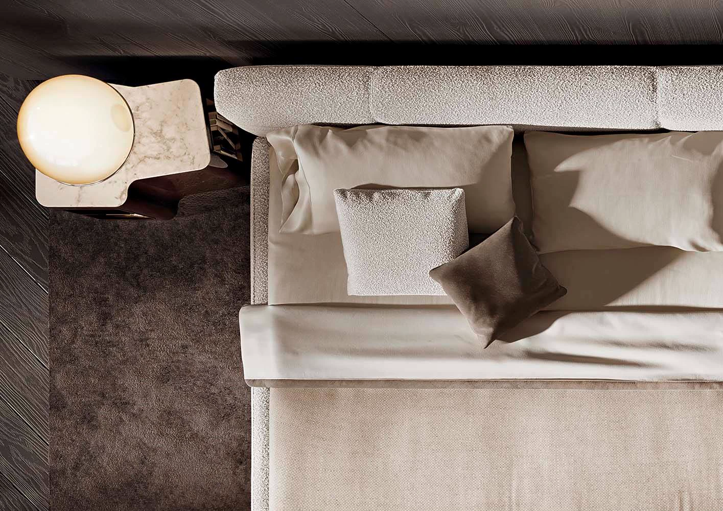 Каркас и наполнение: металл. Современный дизайн Кровать Yves Bed — Minotti, кожа, фото 5