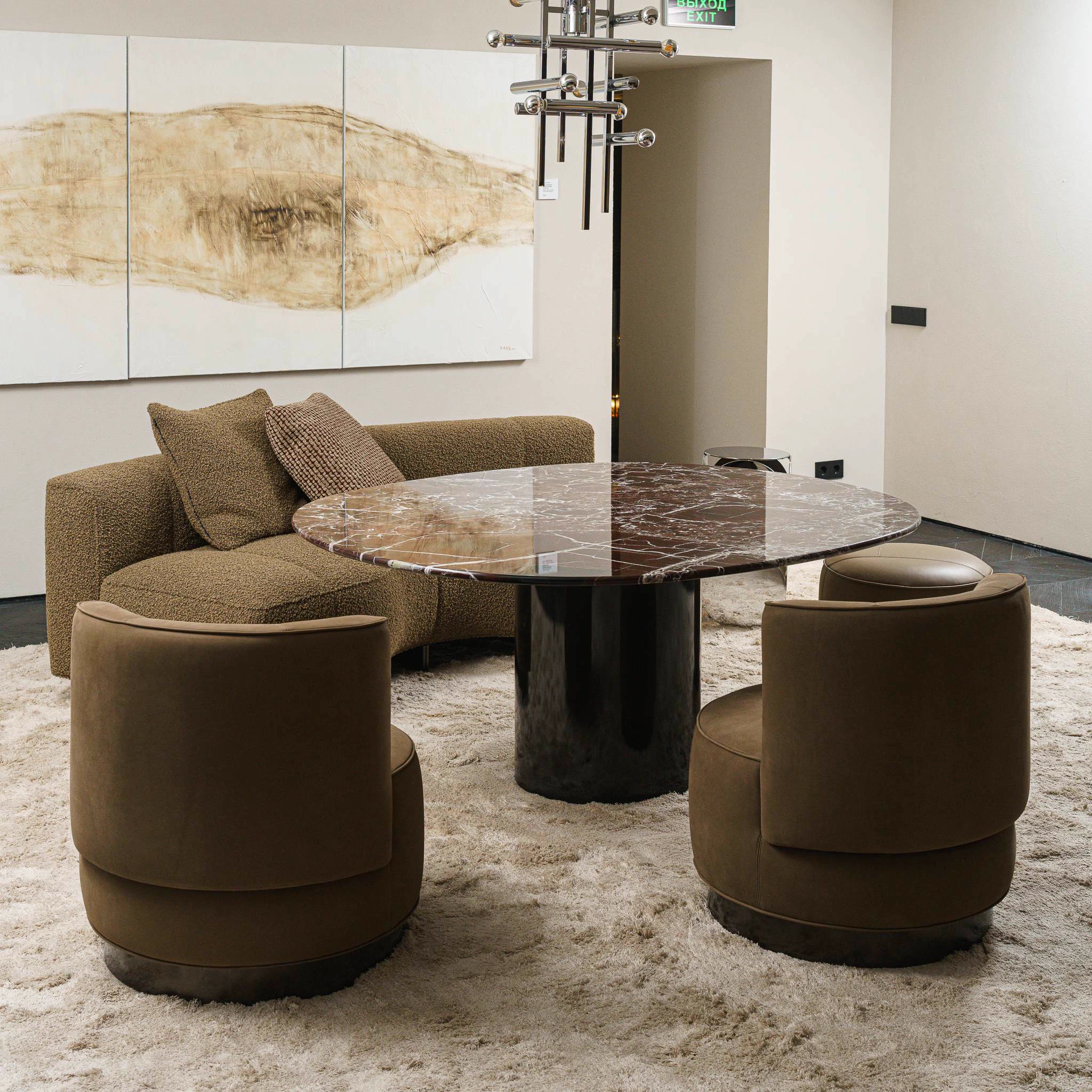 Двухмодульный диван Yves Orion Desert — Minotti, кожа, фото 4