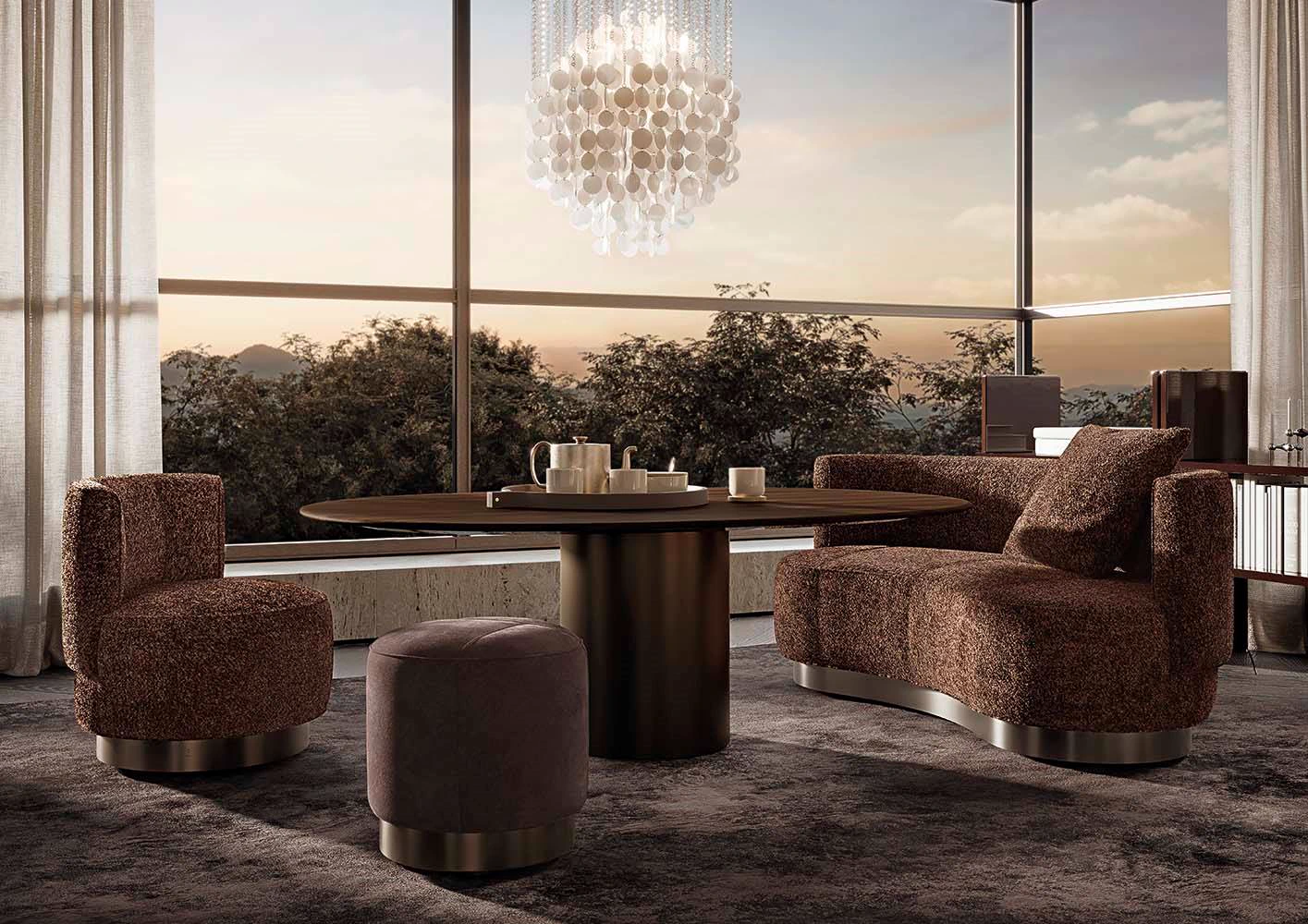 Пуф Yves Round — Minotti, кожа, фото 2