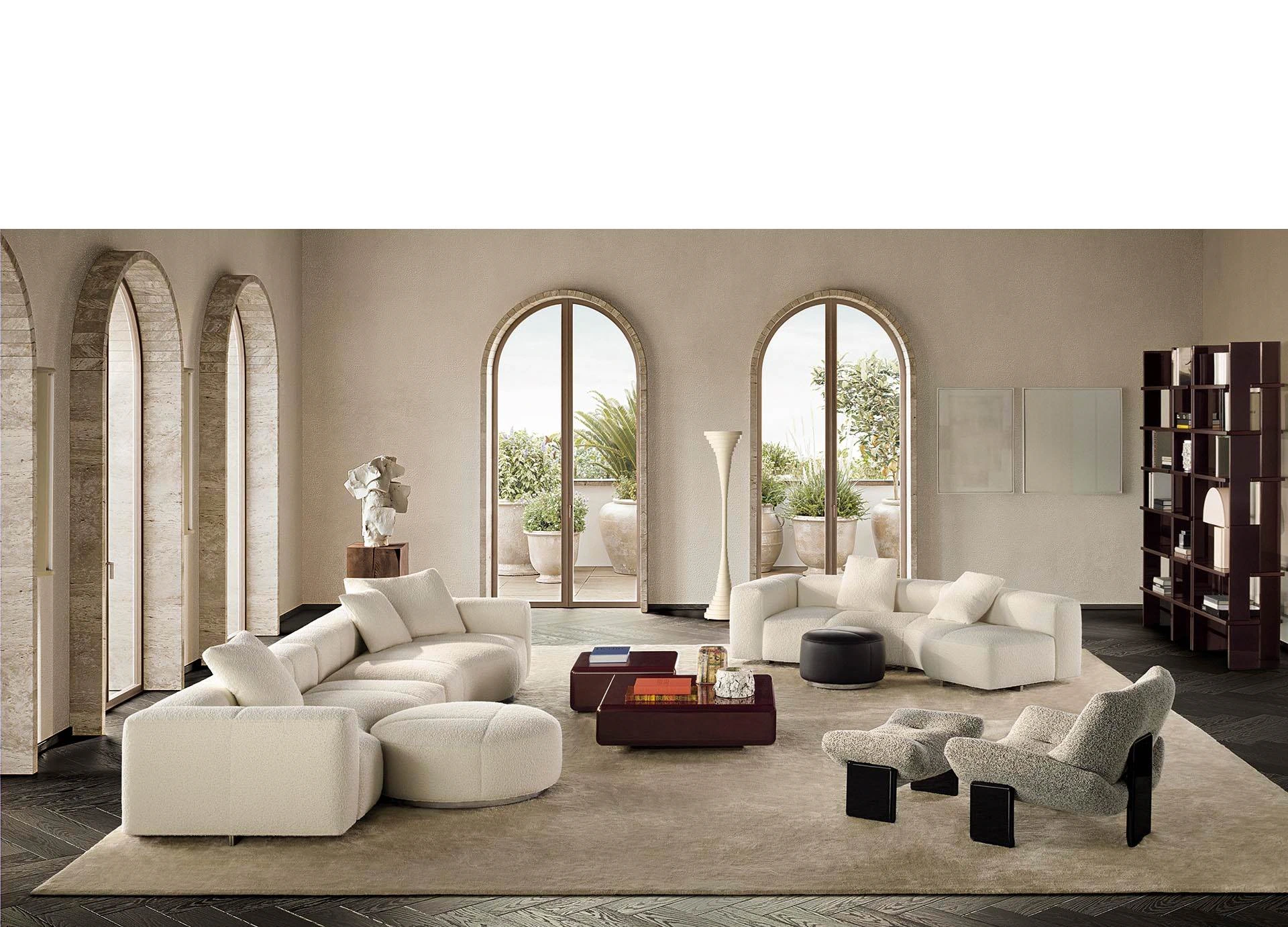 Двухмодульный диван Yves Wave Feel Naturale SX — Minotti, кожа, фото 6
