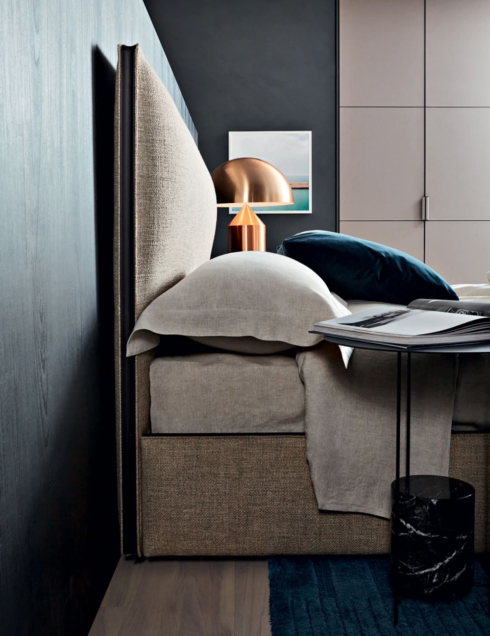 Кровать 160*200 Ribbon Safire — Molteni & C, кожа, фото 5