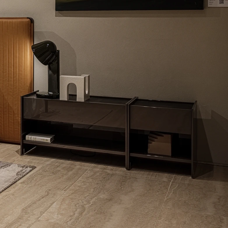 Прикроватная тумбочка Casper CCN1/CCN2 Glossy Cop — Molteni & C, дерево, фото 2