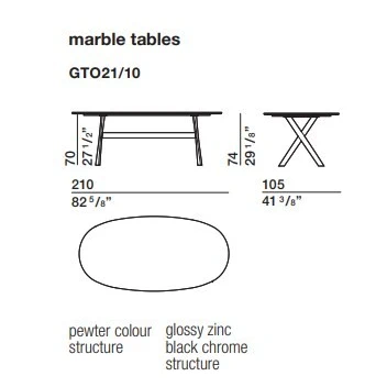 Современный дизайн Стол Gatwick Calacatta marble 210 — Molteni & C, мрамор, фото 2