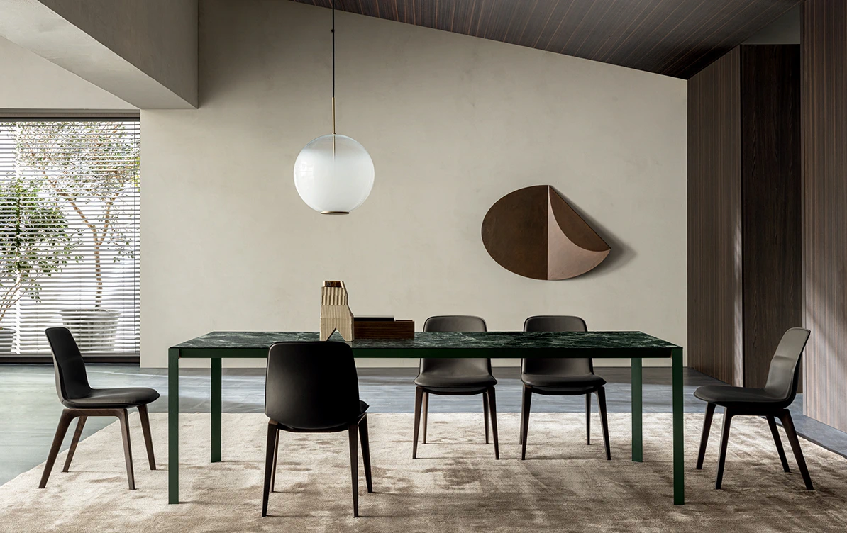 Каркас и наполнение: металл. Современный дизайн Стол Half a Square — Molteni & C, мрамор, фото 4