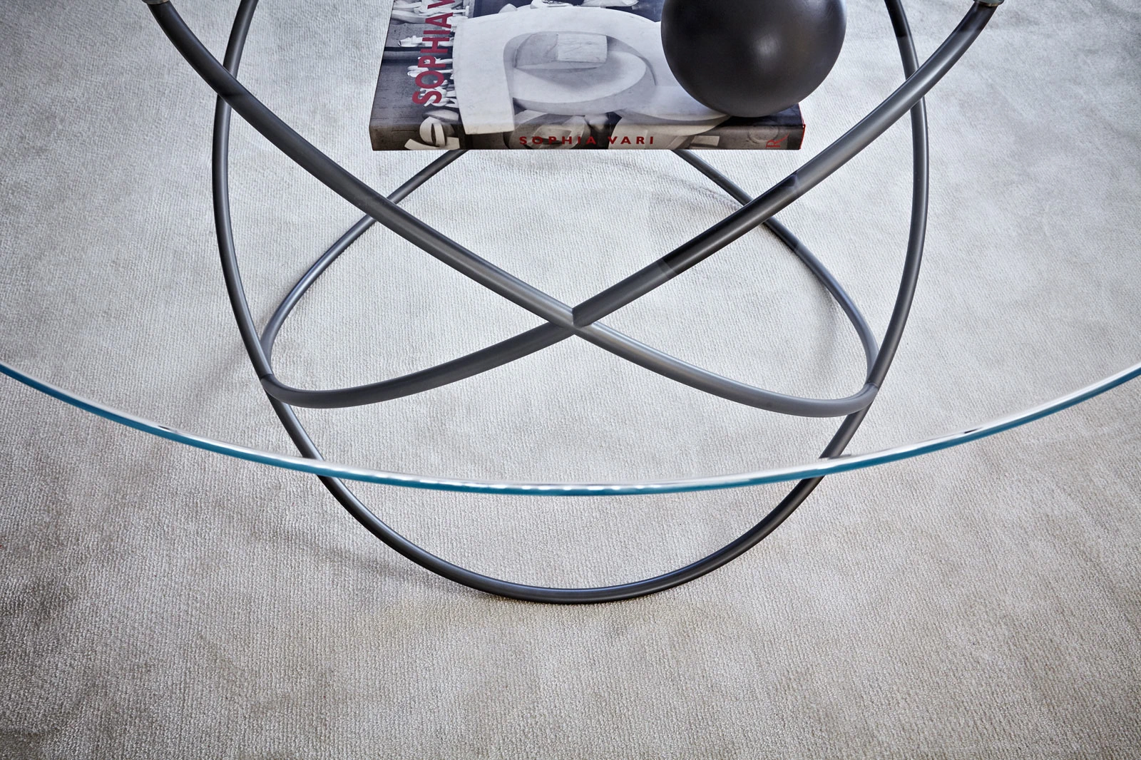 Каркас и наполнение: металл. Современный дизайн Стол Sfera — Molteni & C, стекло, фото 2
