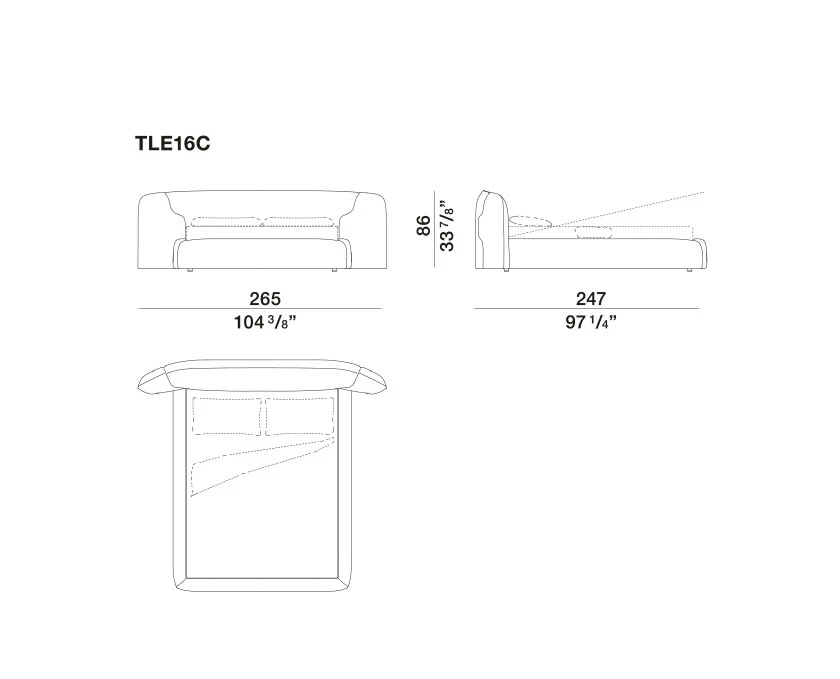 Кровать Theo — Molteni & C, кожа, фото 6