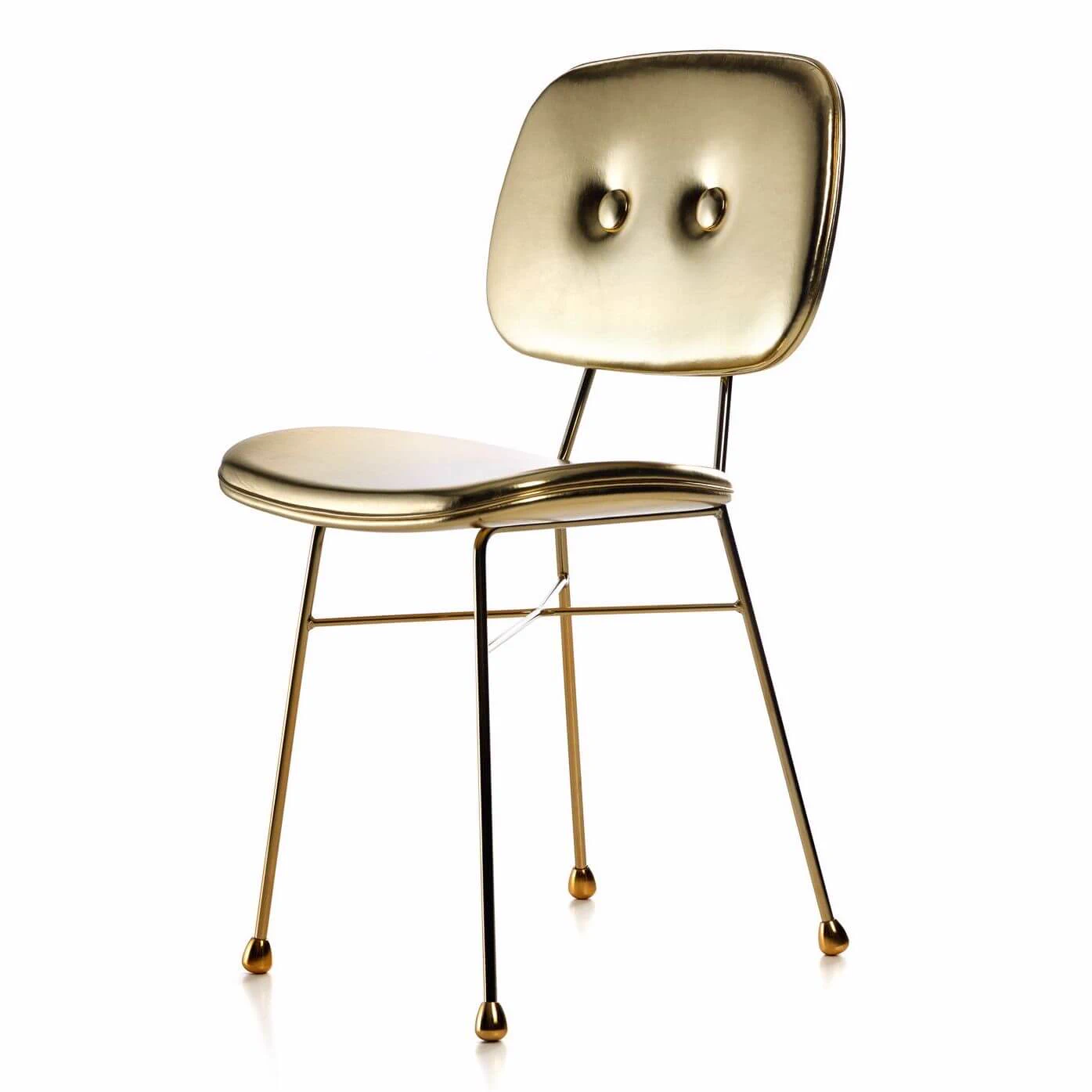 Каркас и наполнение: металл. Современный дизайн Стул The Golden Chair — Moooi, кожа