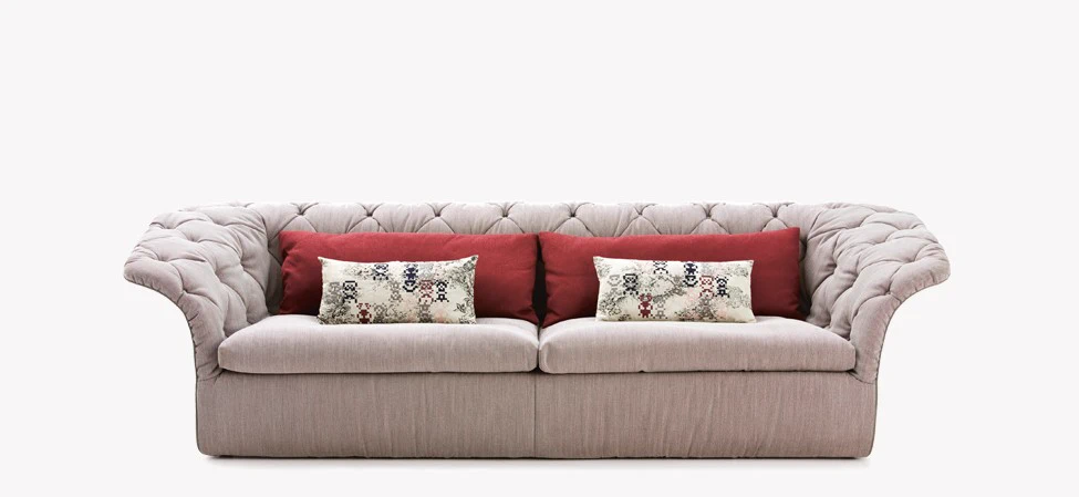 Каркас и наполнение: массив дерева. Современный дизайн Диван Bohemian — Moroso, кожа, фото 2