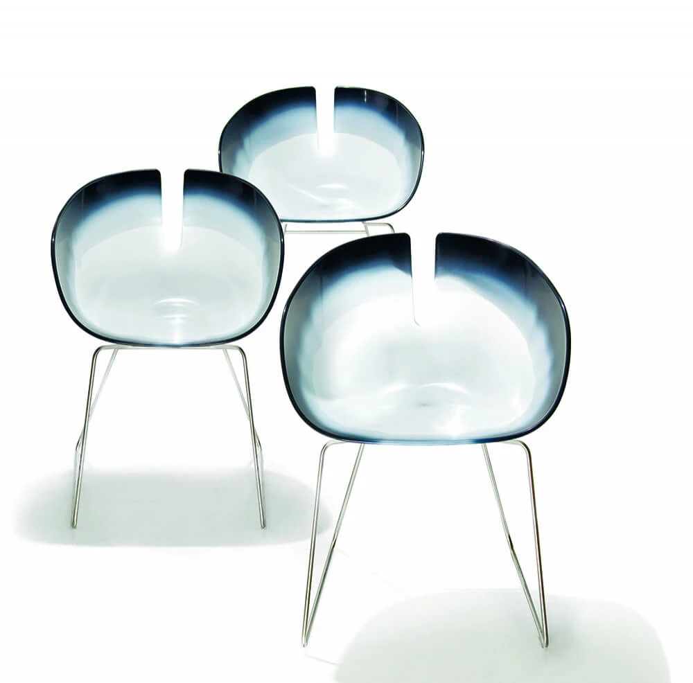 Каркас и наполнение: металл. Современный дизайн Стул Fjord H — Moroso, кожа, фото 2
