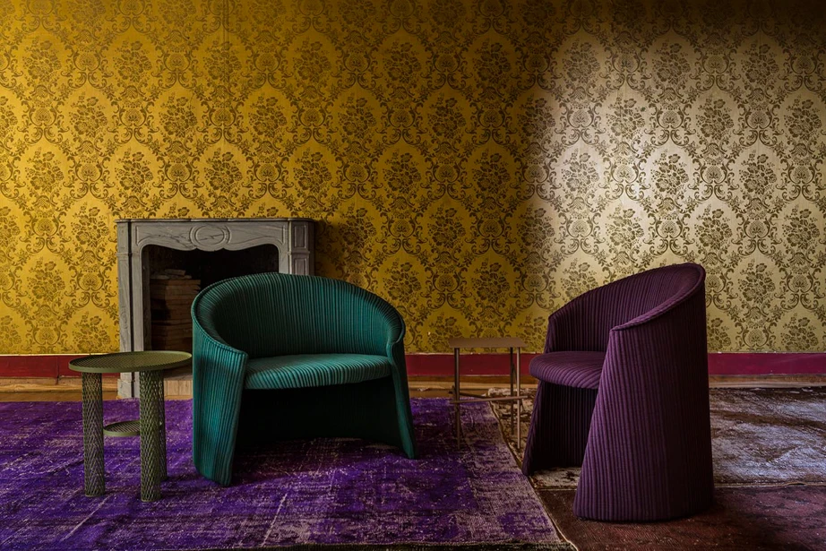 Каркас и наполнение: металл. Современный дизайн Кресло Husk — Moroso, ткань, фото 2
