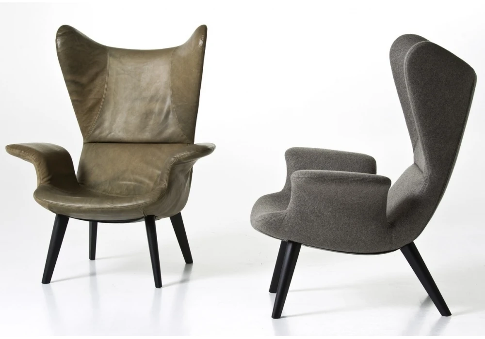 Каркас и наполнение: металл. Современный дизайн Кресло Longwave — Moroso, кожа, фото 3
