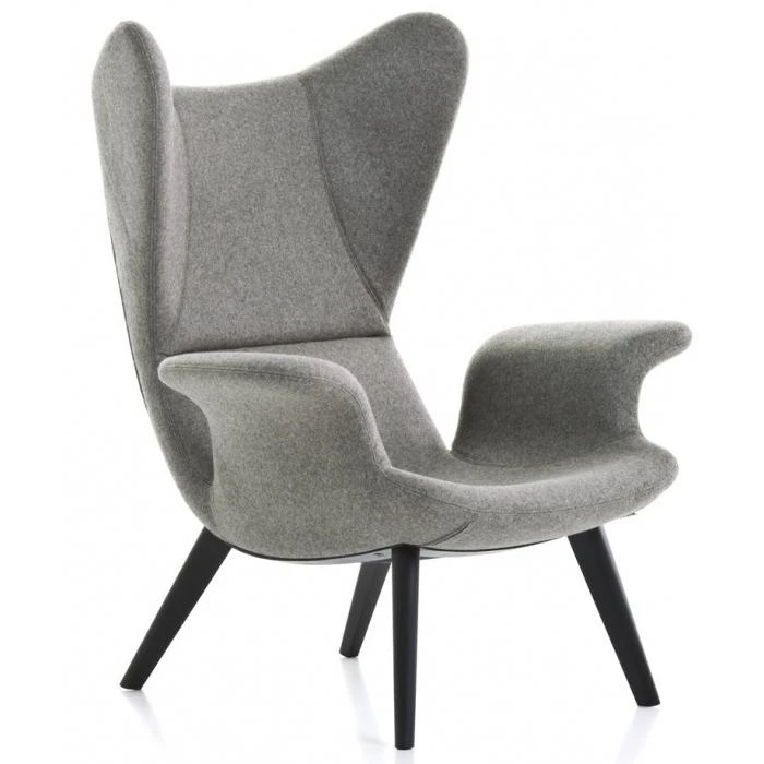 Каркас и наполнение: металл. Современный дизайн Кресло Longwave — Moroso, кожа