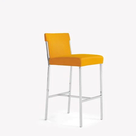 Каркас и наполнение: металл. Современный дизайн Барный стул Steel — Moroso, кожа, фото 2