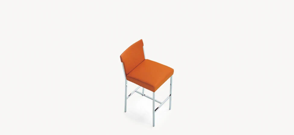 Каркас и наполнение: металл. Современный дизайн Барный стул Steel — Moroso, кожа, фото 4