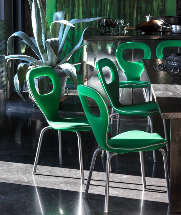 Каркас и наполнение: металл. Современный дизайн Стул Tv chair — Moroso, кожа, фото 5