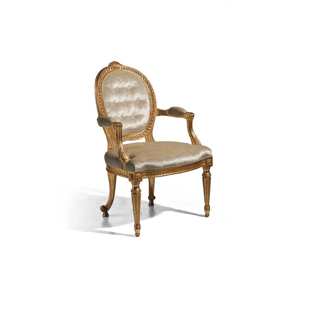 Стул с подлокотниками Capotavola/ Epoca: Giorgio II - Inghilterra 1770 MG1129 — OAK, кожа