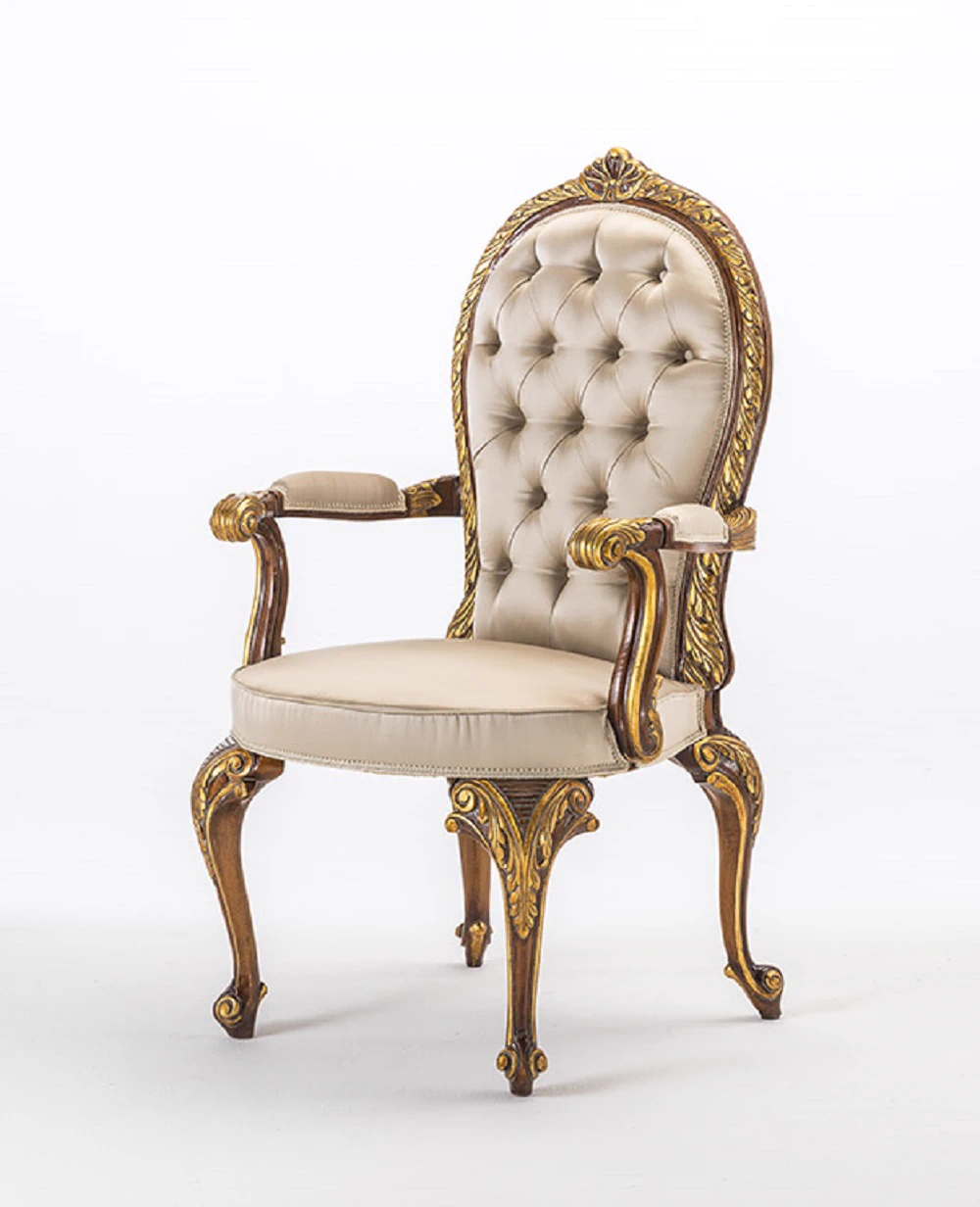 Стул с подлокотниками Capptavola/ Epoca: Giorgio II - Inghilterra 1740 MG1339/1 — OAK, кожа, фото 2
