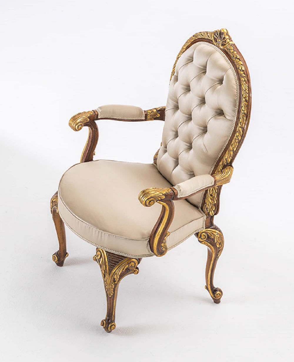 Стул с подлокотниками Capptavola/ Epoca: Giorgio II - Inghilterra 1740 MG1339/1 — OAK, кожа, фото 3