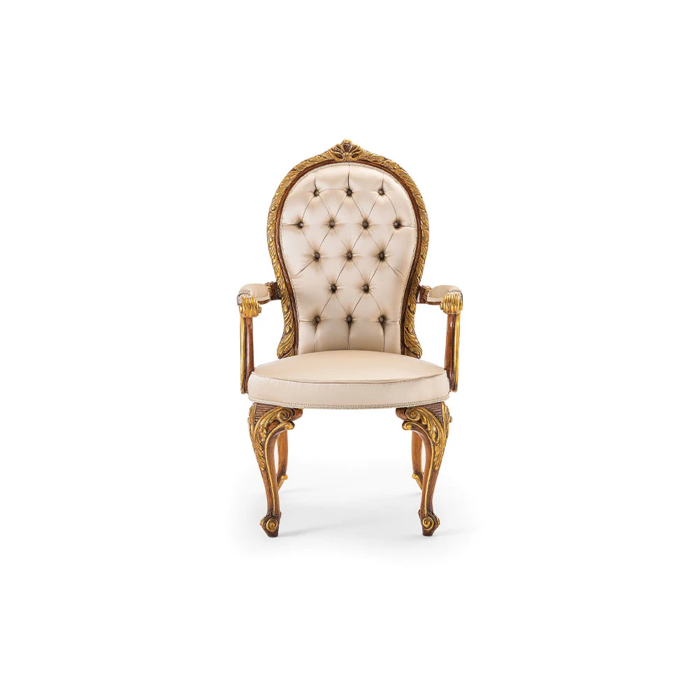 Стул с подлокотниками Capptavola/ Epoca: Giorgio II - Inghilterra 1740 MG1339/1 — OAK, кожа