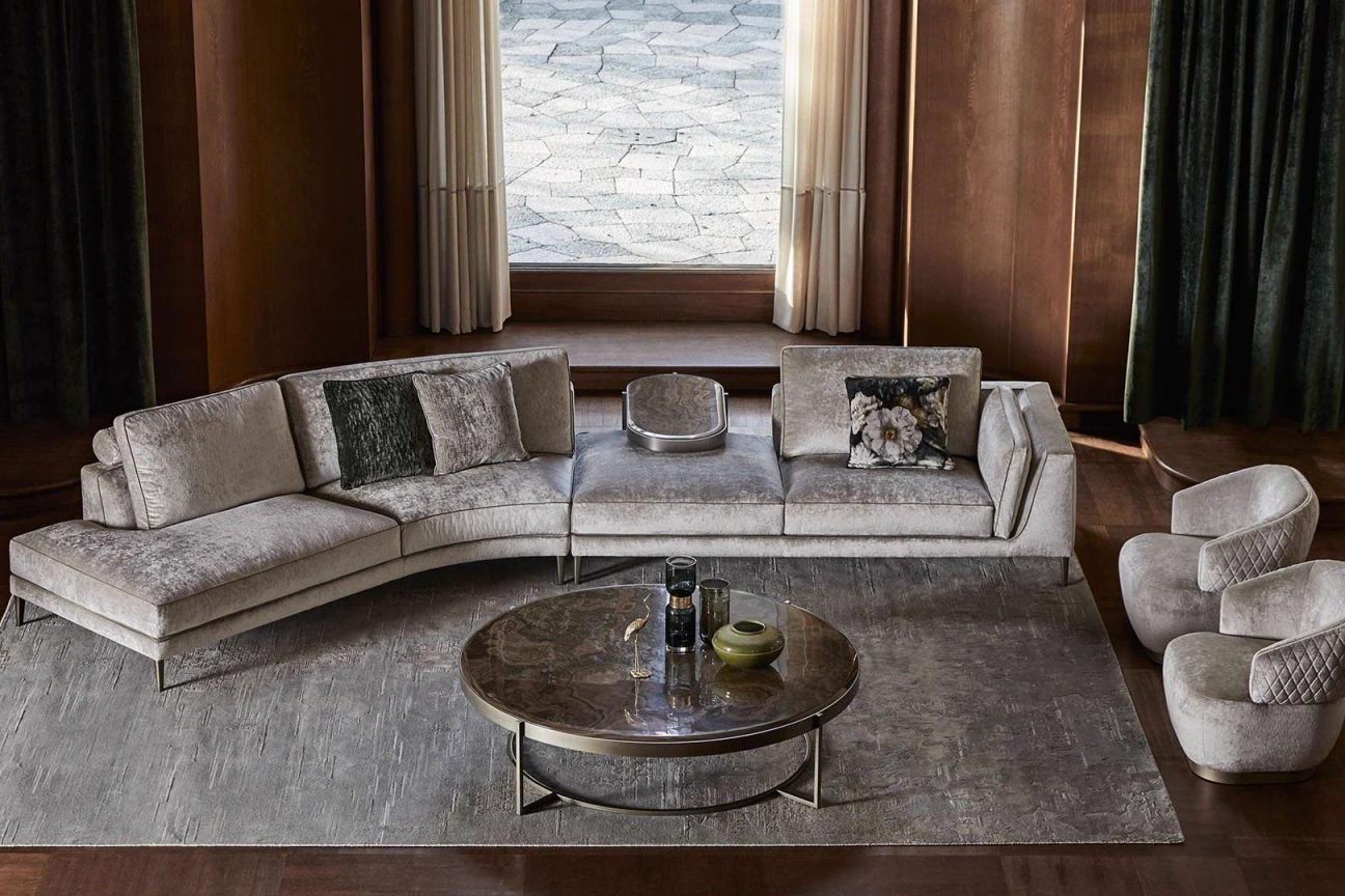 Диван Ferdinand curved sectional — Opera Contemporary, кожа, фото 5