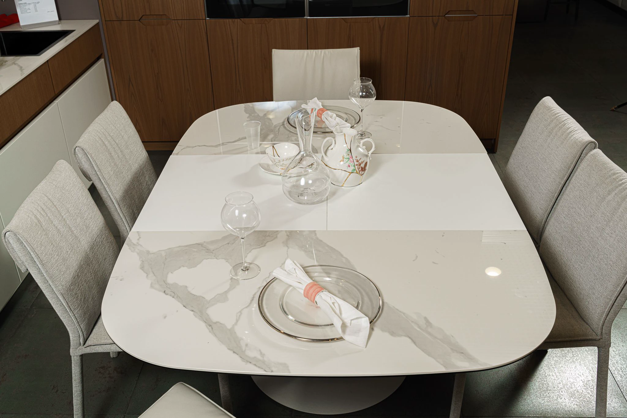 Стол Bravo CC07 – Pyroceram Glass Calacatta — Ozzio Italia, стекло, фото 4