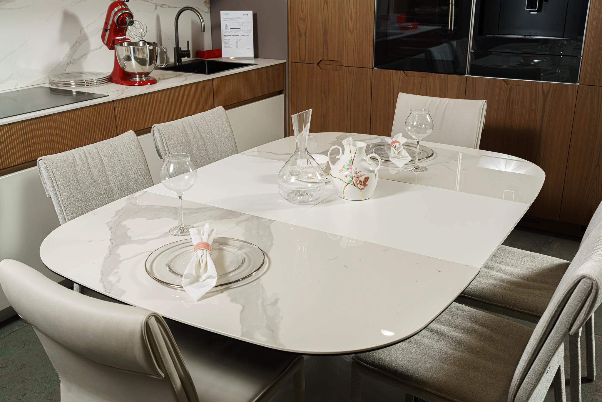 Стол Bravo CC07 – Pyroceram Glass Calacatta — Ozzio Italia, стекло, фото 6