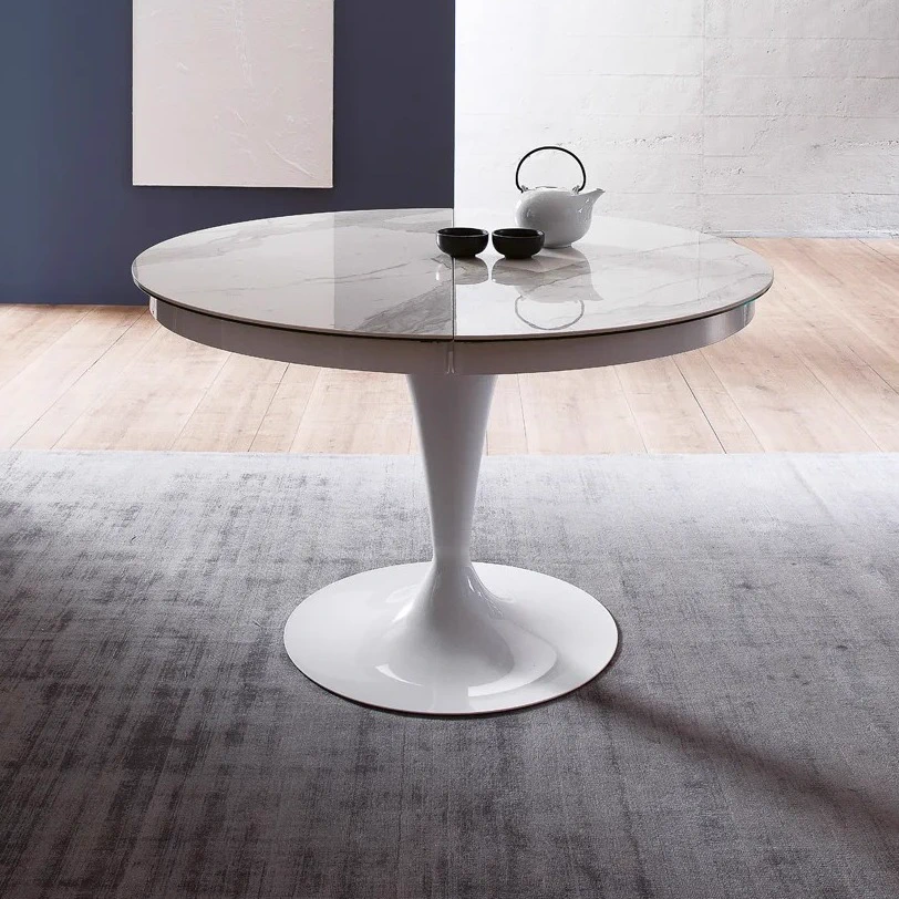 Раздвижной обеденный стол Eclipse CC07 – Pyroceram Glass Calacatta — Ozzio Italia, керамика
