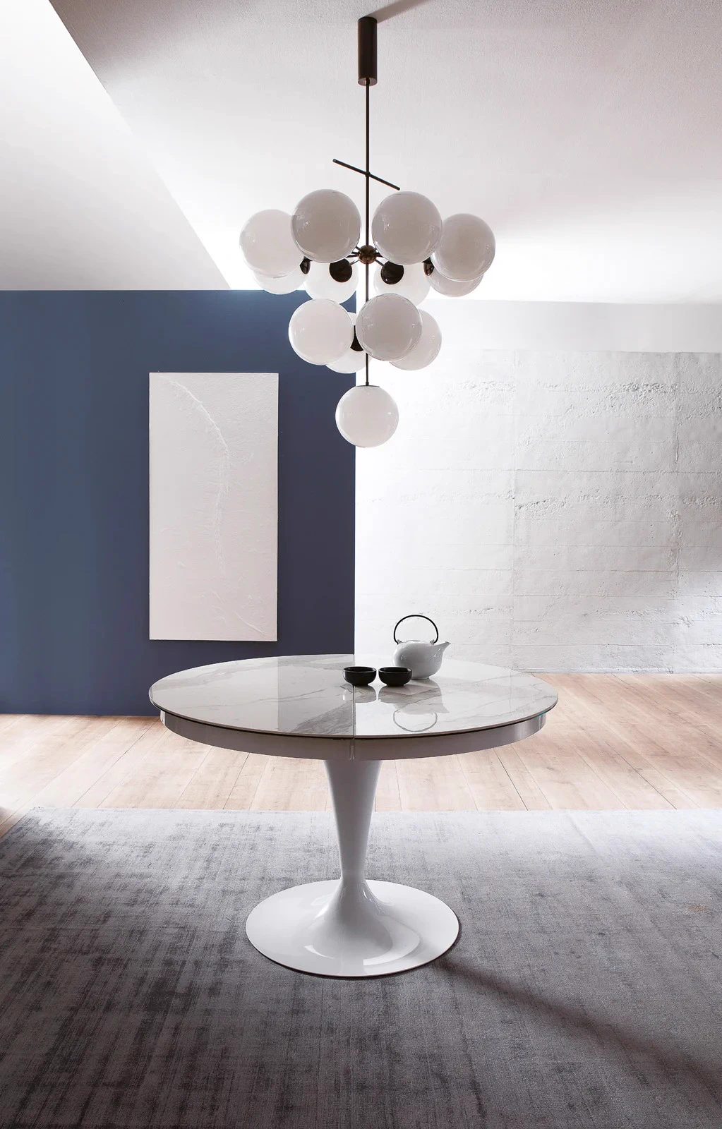 Раздвижной обеденный стол Eclipse CC07 – Pyroceram Glass Calacatta — Ozzio Italia, керамика, фото 4