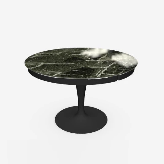 Раздвижной обеденный стол Eclipse MG04 – Marble Glass Verde alpi lucido — Ozzio Italia, дерево